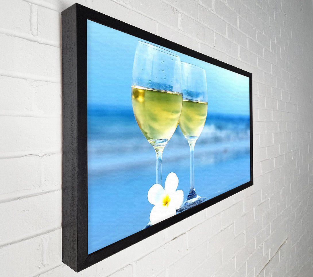  A Canvas Print of White Wine Glasses Canvas Art