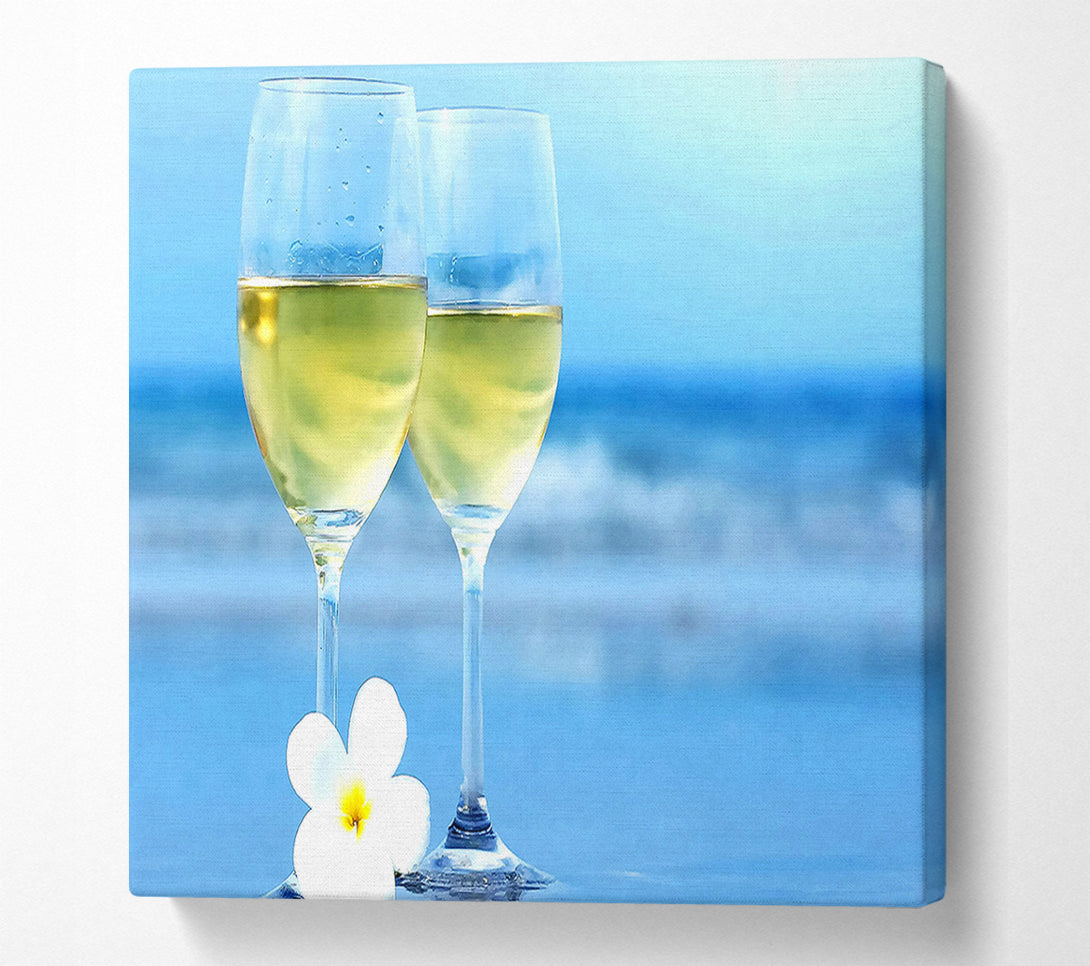  A Canvas Print of White Wine Glasses Canvas Art