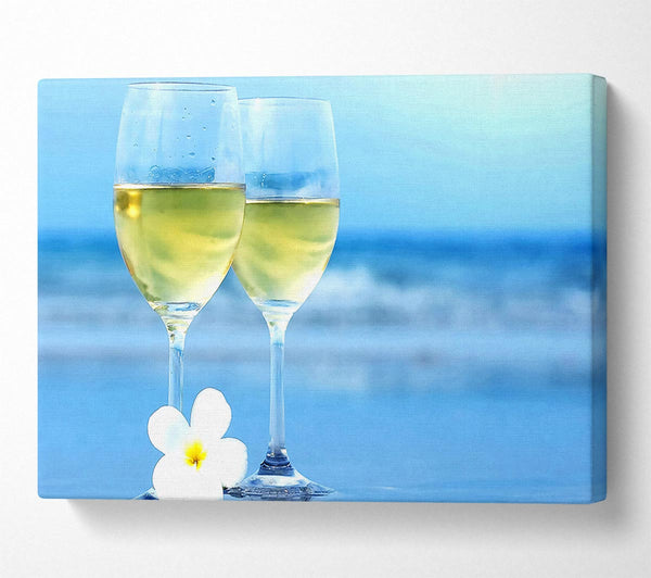 A Canvas Print of White Wine Glasses Canvas Art