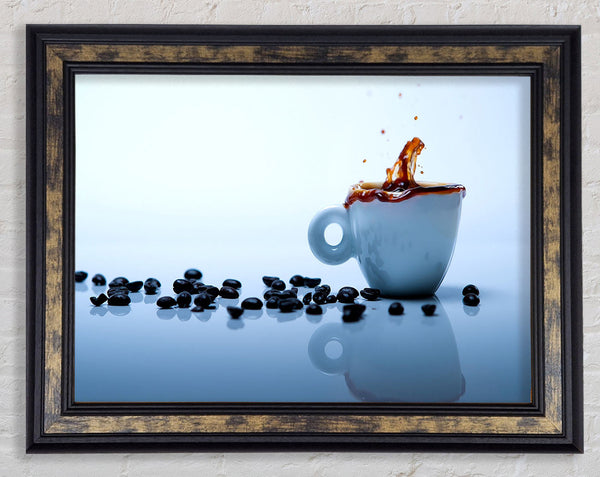 Coffee Bean Splash Framed Print