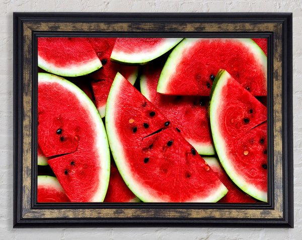 Sliced Watermelon Framed Print