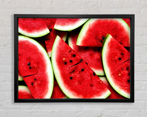 Sliced Watermelon Framed Print