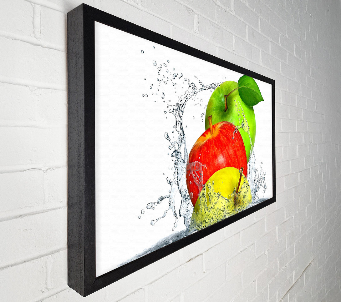  A Canvas Print of Apples Splashing Water Canvas Wall Art