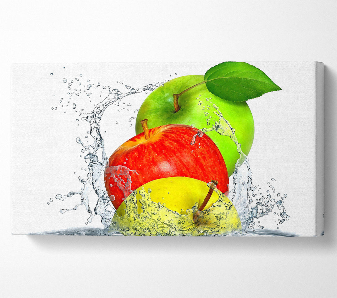  A Canvas Print of Apples Splashing Water Canvas Wall Art