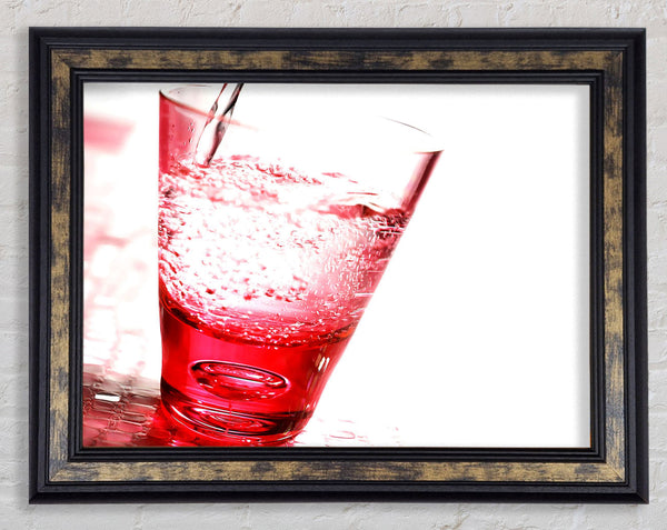 Pink Glass Of Water Framed Print