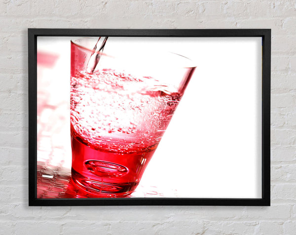Pink Glass Of Water Framed Print
