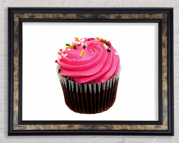 Pink Cupcake Sprinkle Framed Print