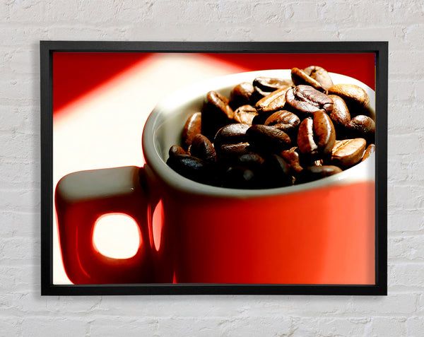 Red Coffee Bean Mug Framed Print