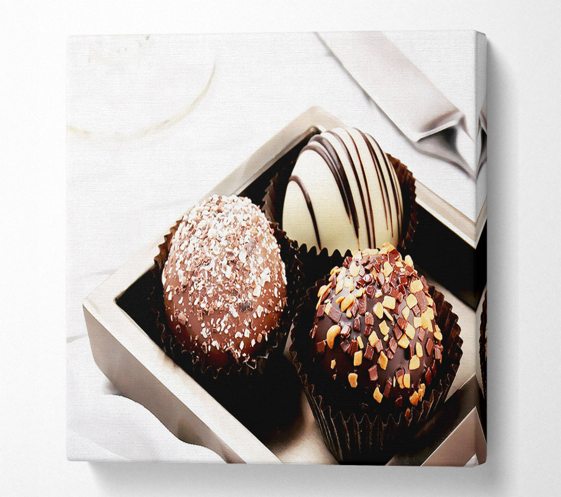  A Canvas Print of Trio Of Chocolates Canvas Art