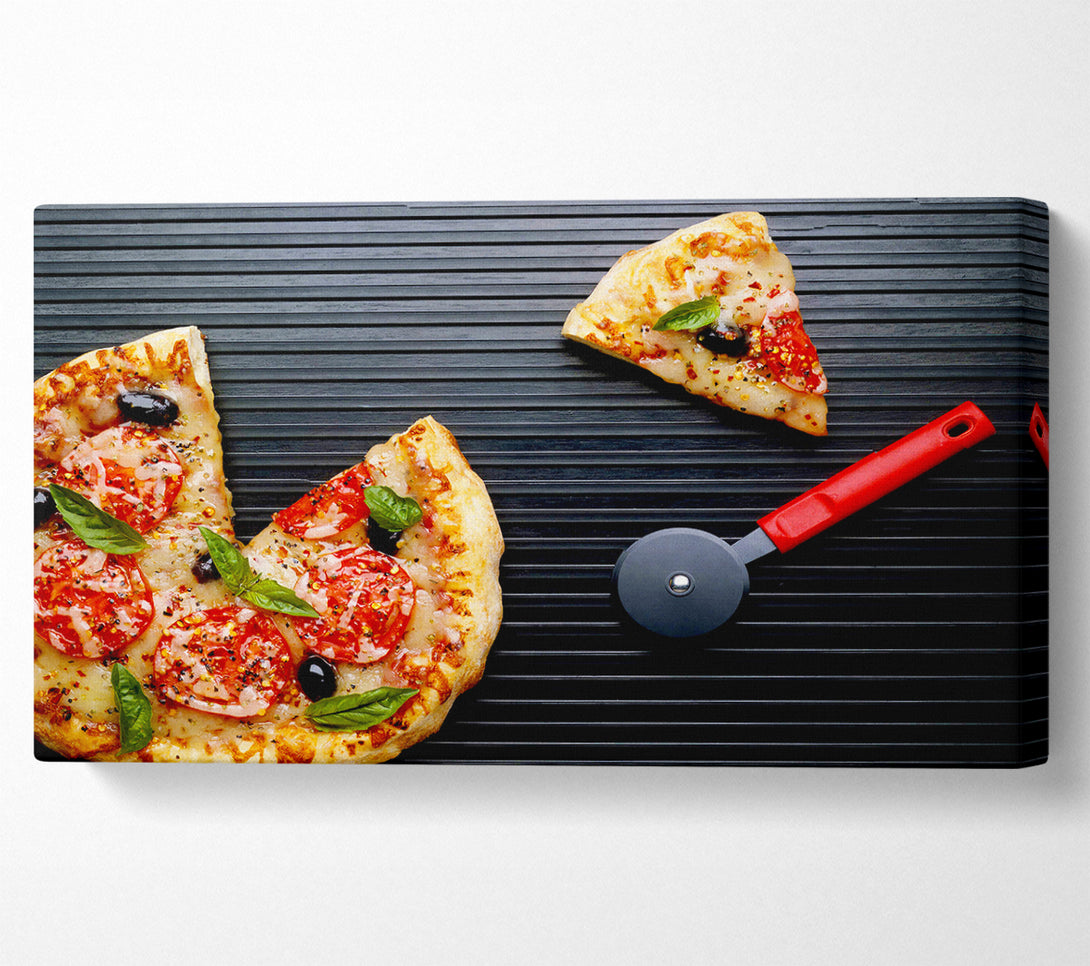  A Canvas Print of Pizza Sliced Canvas Wall Art