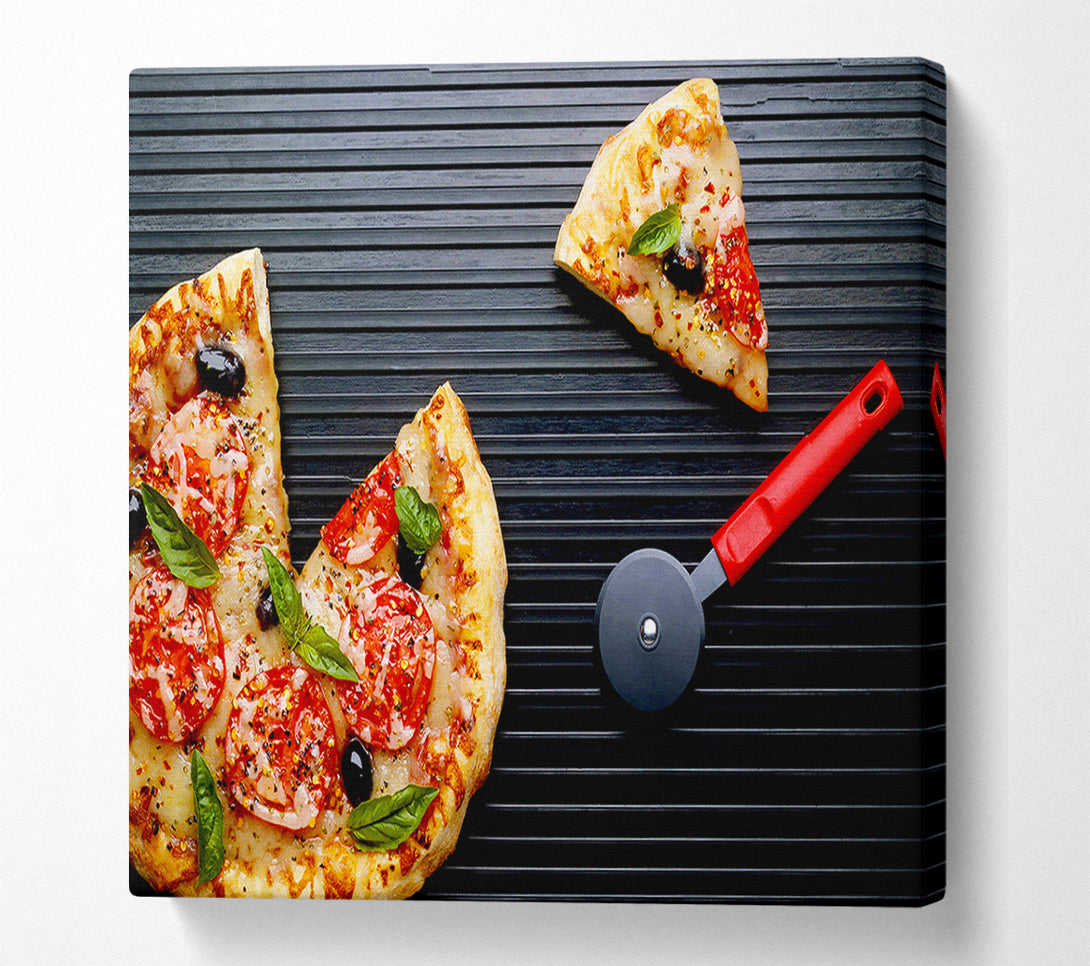 A Canvas Print of Pizza Sliced Canvas Wall Art