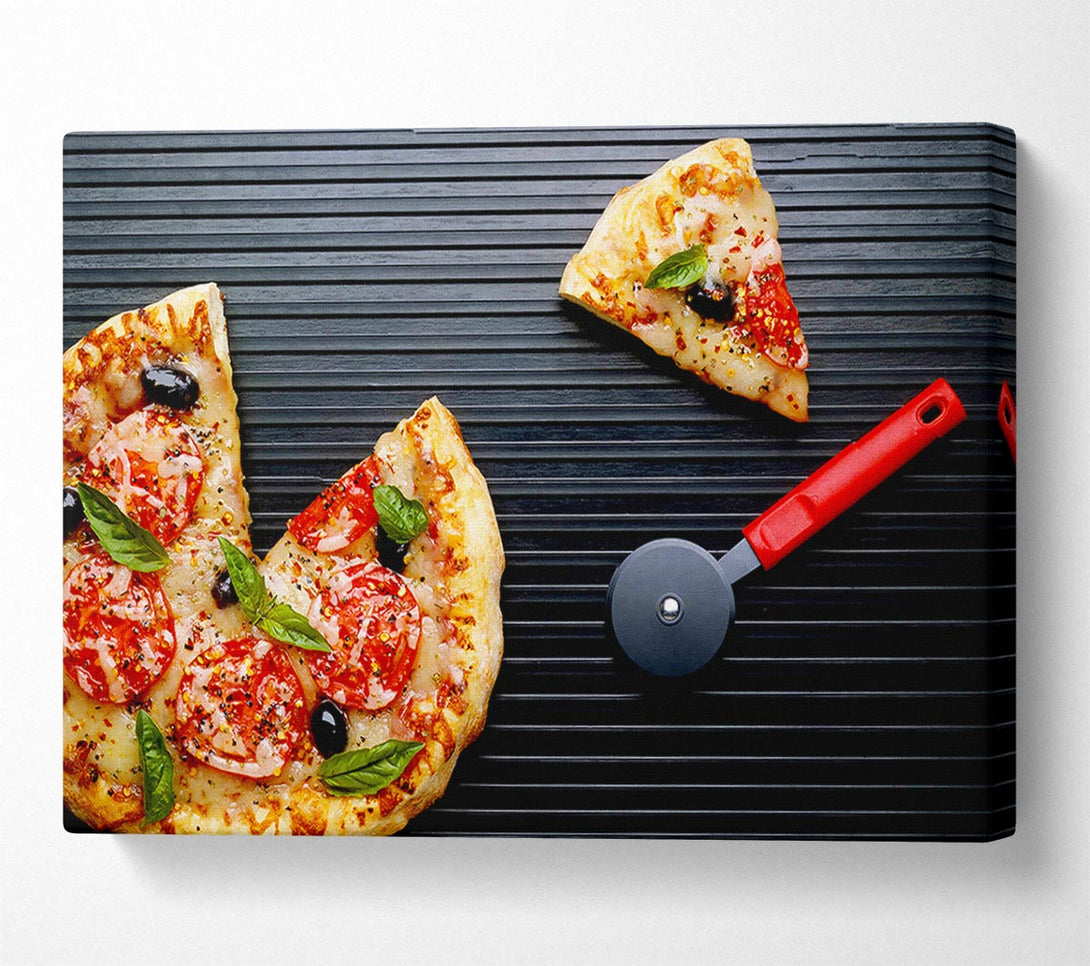  A Canvas Print of Pizza Sliced Canvas Wall Art