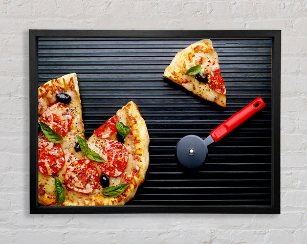 Pizza Sliced Framed Print