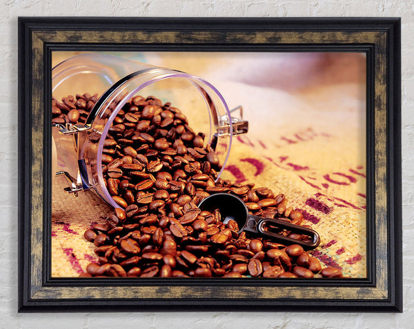 Coffee Bean Spill Framed Print