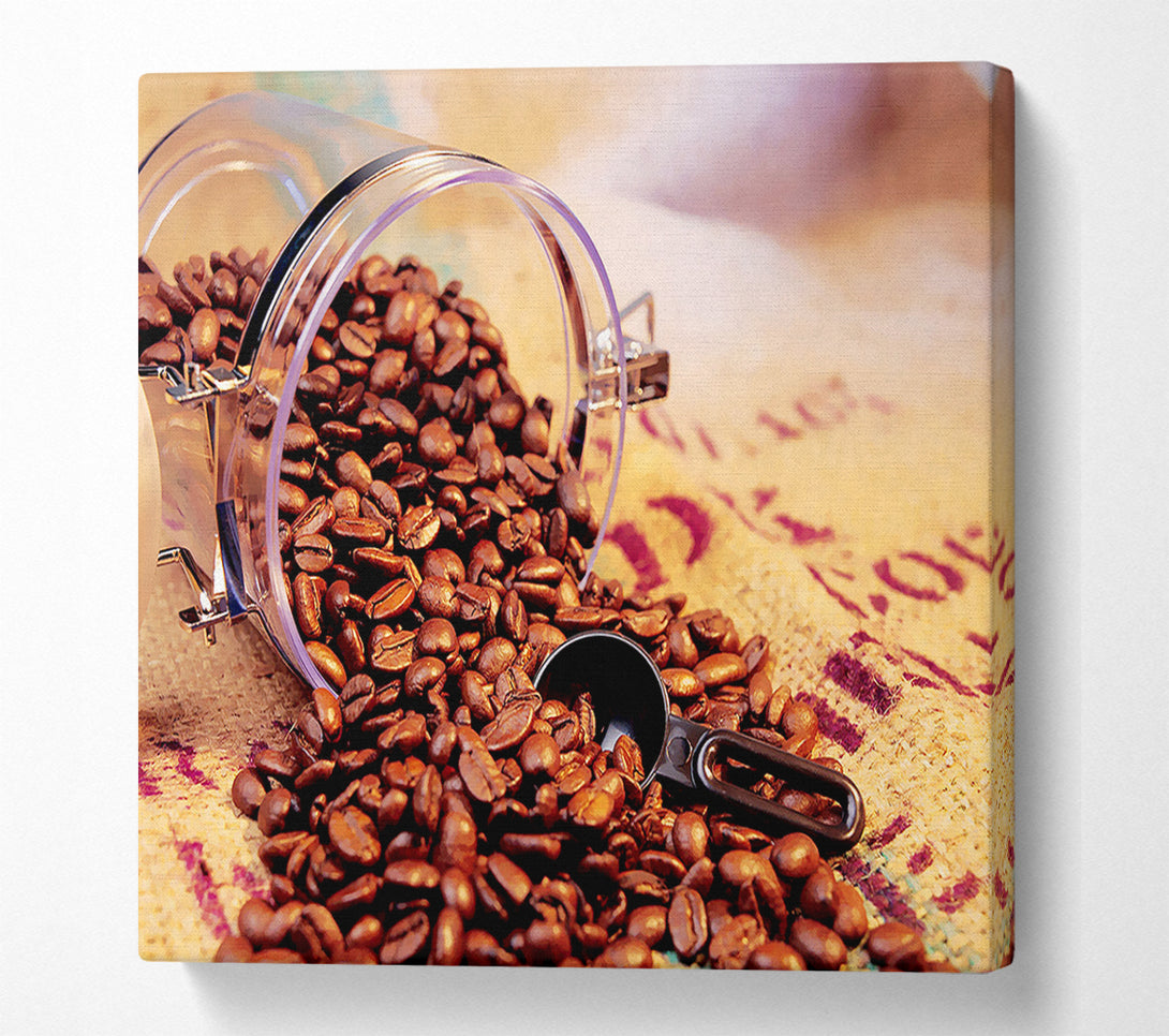  A Canvas Print of Coffee Bean Spill Canvas Print