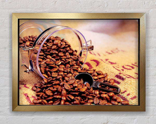 Coffee Bean Spill Framed Print