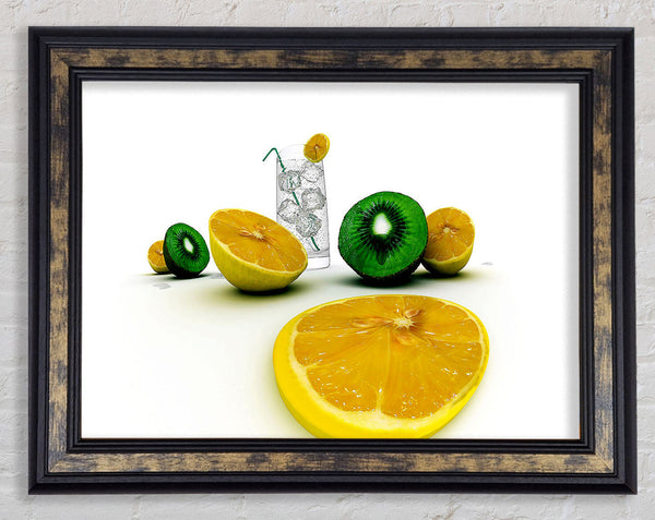G n T Kiwi And Lemon Framed Print