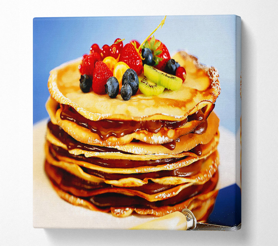  A Canvas Print of Chocolate Pancake Delight Canvas Wall Art