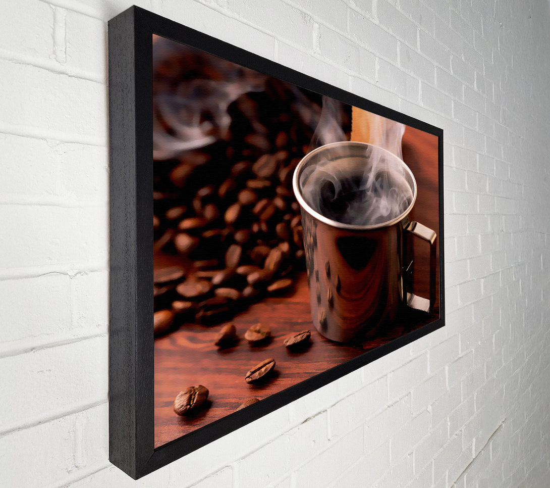  A Canvas Print of Steaming Hot Coffee Canvas Wall Art