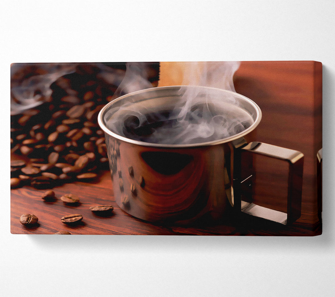  A Canvas Print of Steaming Hot Coffee Canvas Wall Art