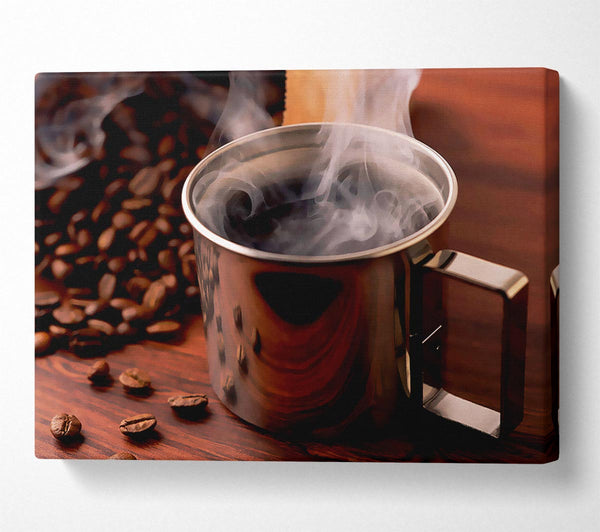  A Canvas Print of Steaming Hot Coffee Canvas Wall Art