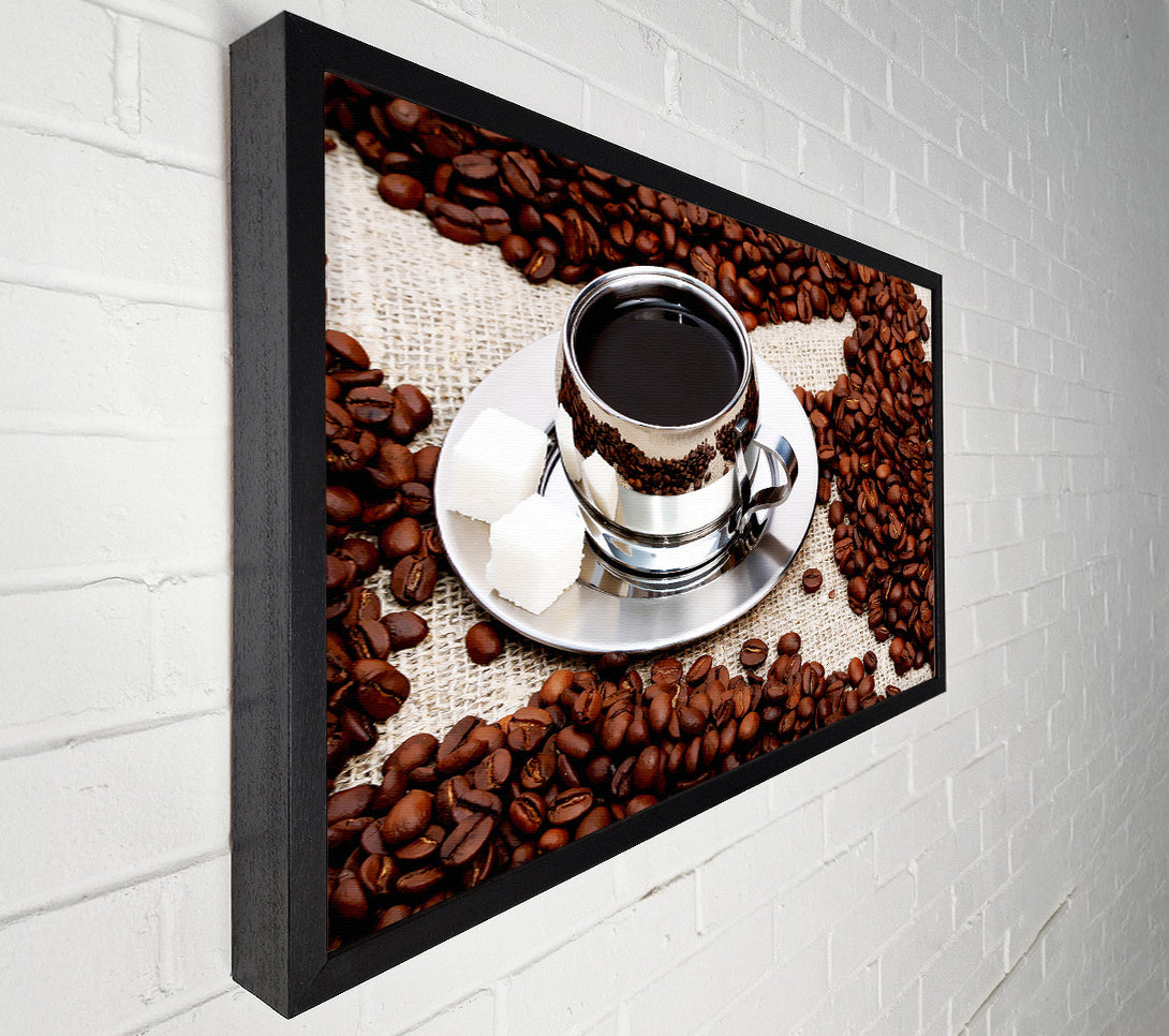  A Canvas Print of Silver Coffee Beans Canvas Wall Art