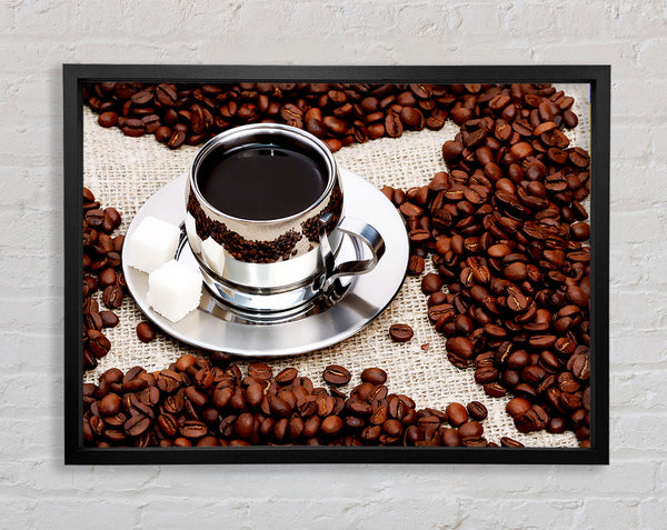 Silberne Kaffeebohnen