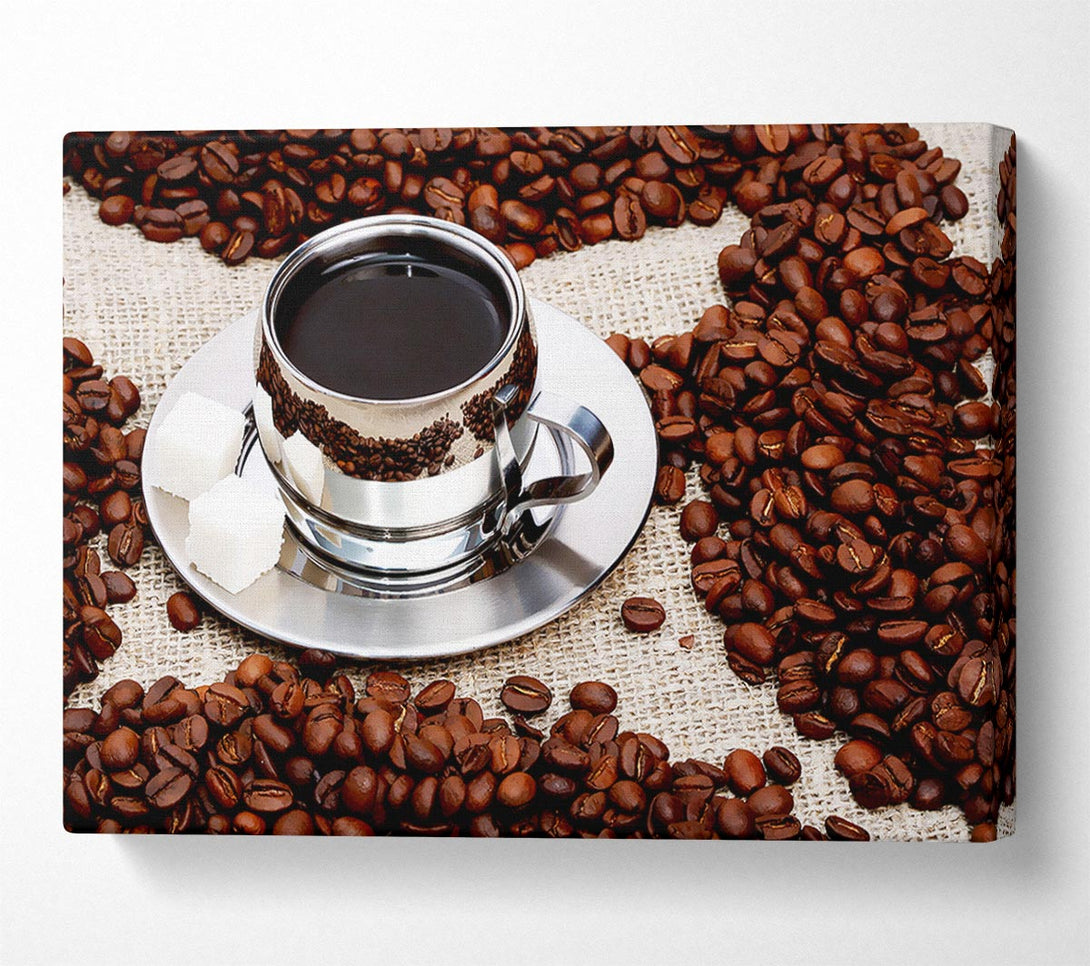  A Canvas Print of Silver Coffee Beans Canvas Wall Art