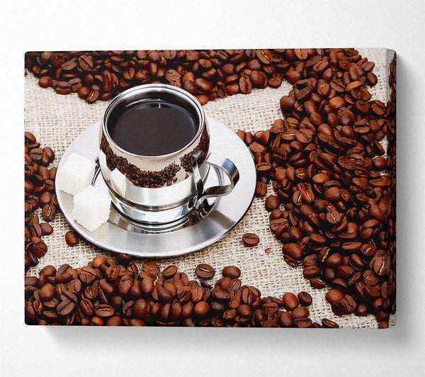  A Canvas Print of Silver Coffee Beans Canvas Wall Art