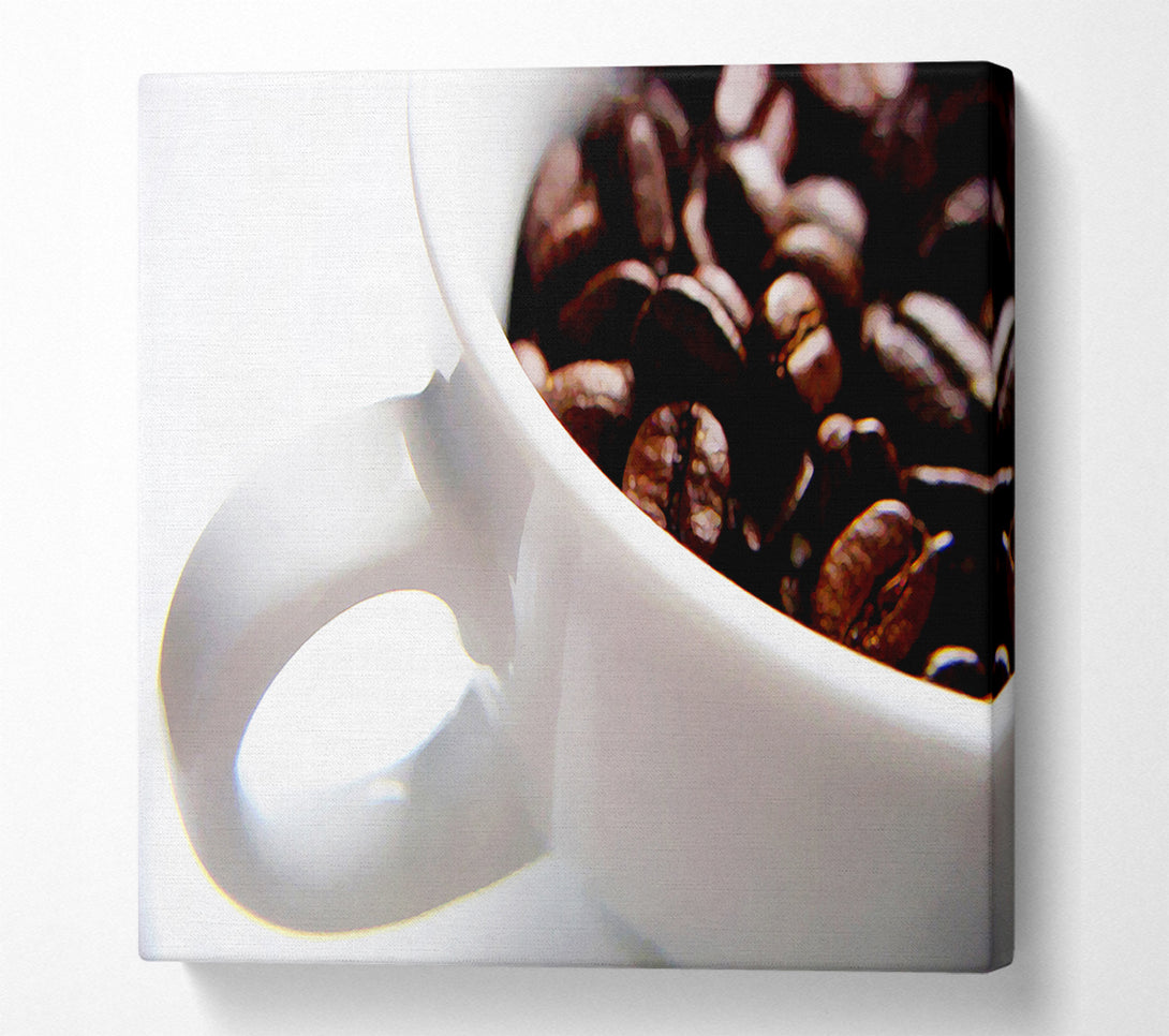  A Canvas Print of White Coffee Bean Mug Canvas Print