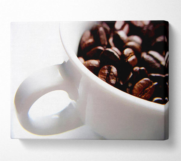  A Canvas Print of White Coffee Bean Mug Canvas Print