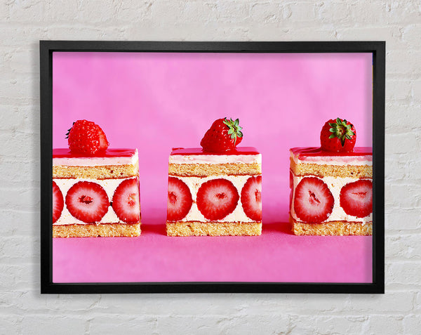 Strawberry Cake Delight Framed Print