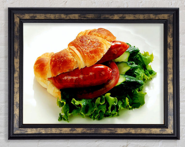 Sausage Croissant Framed Print