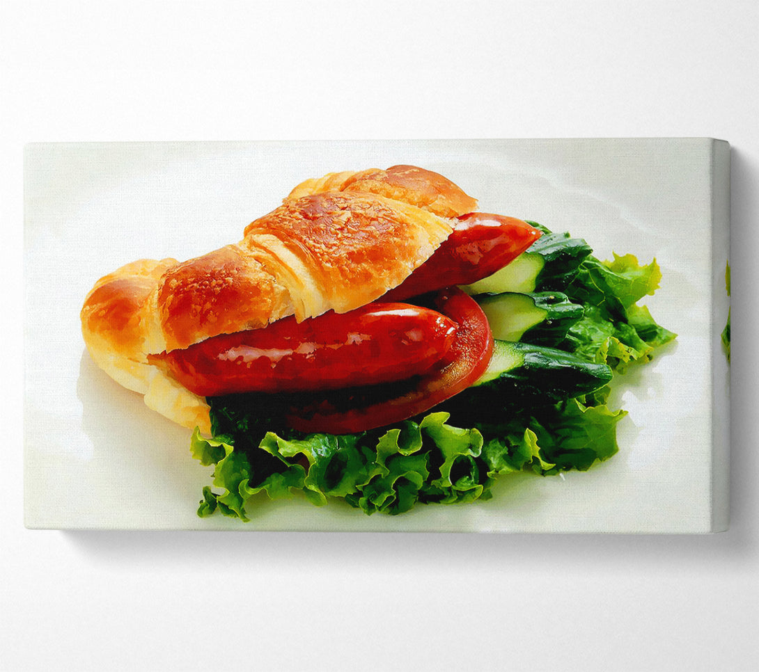  A Canvas Print of Sausage Croissant Canvas Art