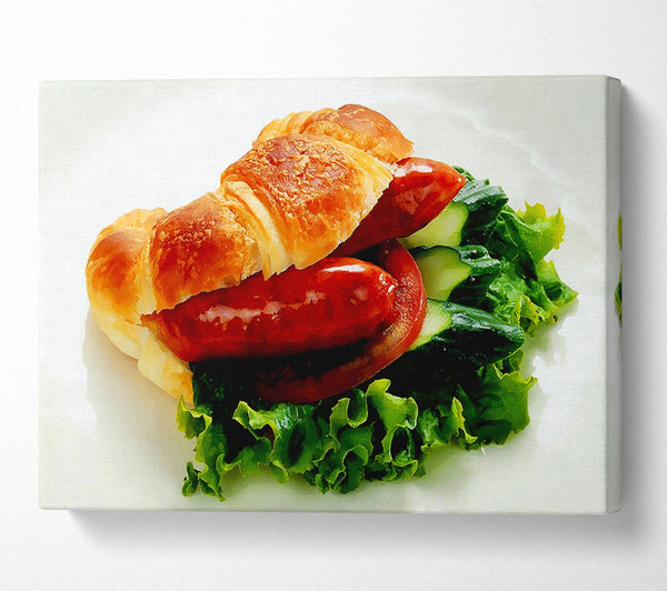  A Canvas Print of Sausage Croissant Canvas Art