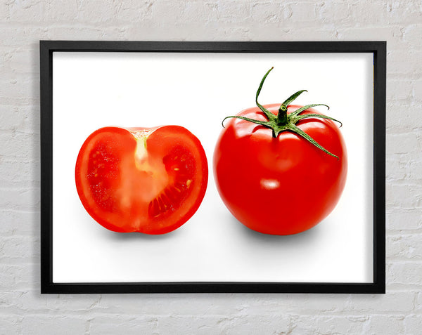 Red Tomato Sliced Framed Print