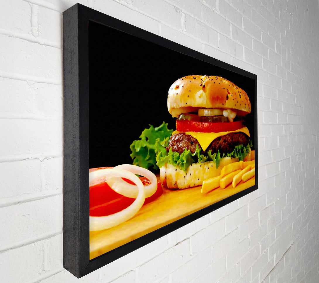  A Canvas Print of Burger And Fries Canvas Wall Art