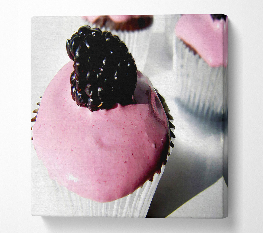  A Canvas Print of Blackberry Cupcake Canvas Wall Art