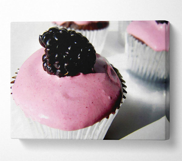  A Canvas Print of Blackberry Cupcake Canvas Wall Art