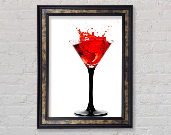 Red Cocktail Splash Framed Print