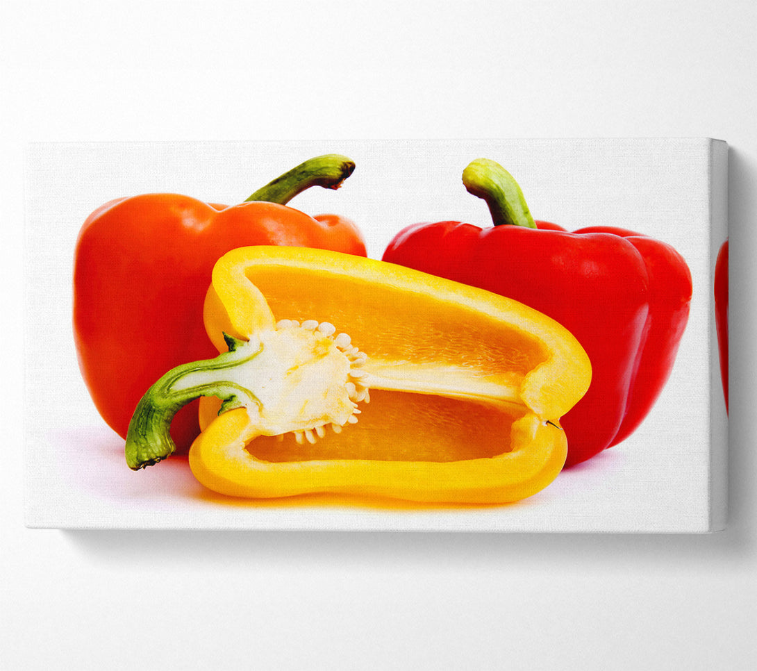  A Canvas Print of Pepper Halves Canvas Wall Art