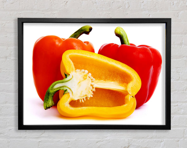 Pepper Halves Framed Print