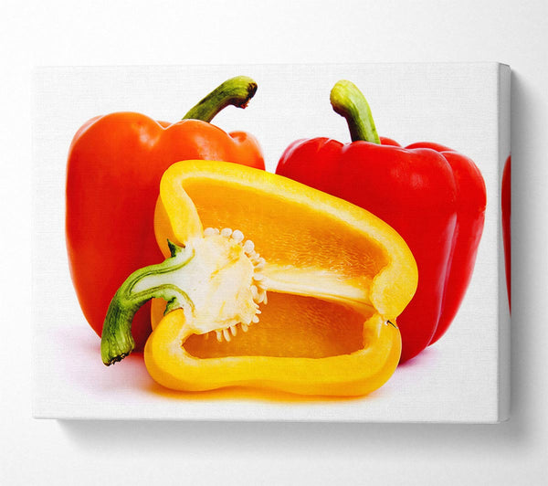  A Canvas Print of Pepper Halves Canvas Wall Art
