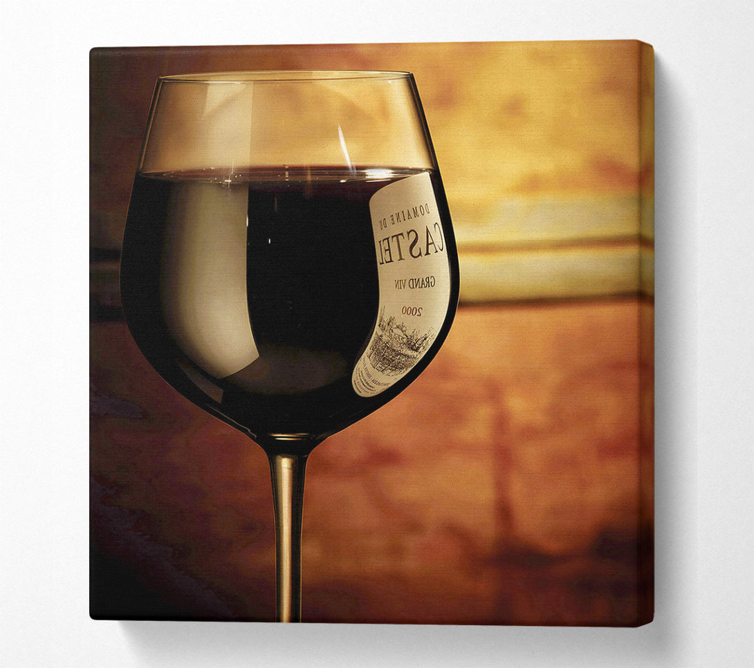  A Canvas Print of A Glass Of Dark Red Wine Canvas Print