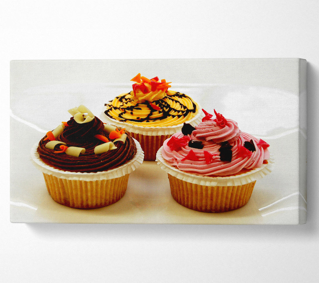  A Canvas Print of Cupcake Trio Canvas Print