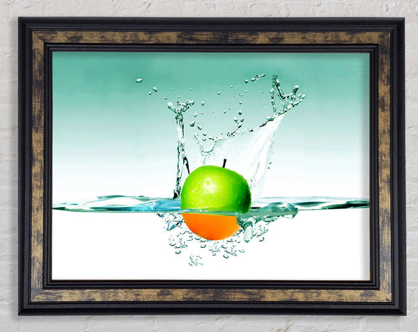 Orange Or Apple Splash Framed Print