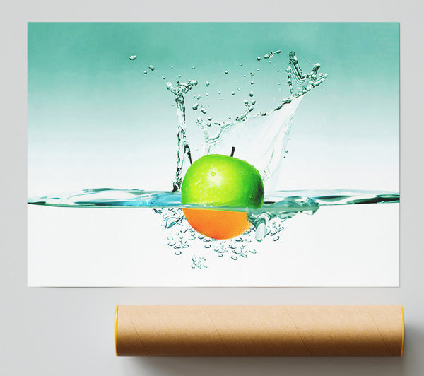 Orange Or Apple Splash Poster