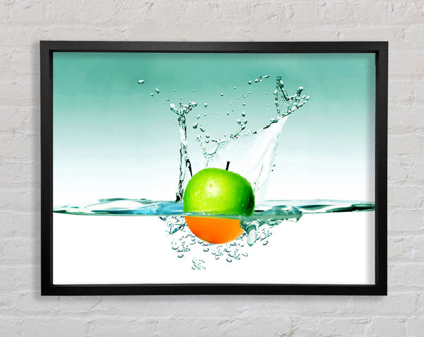Orange Or Apple Splash Framed Print