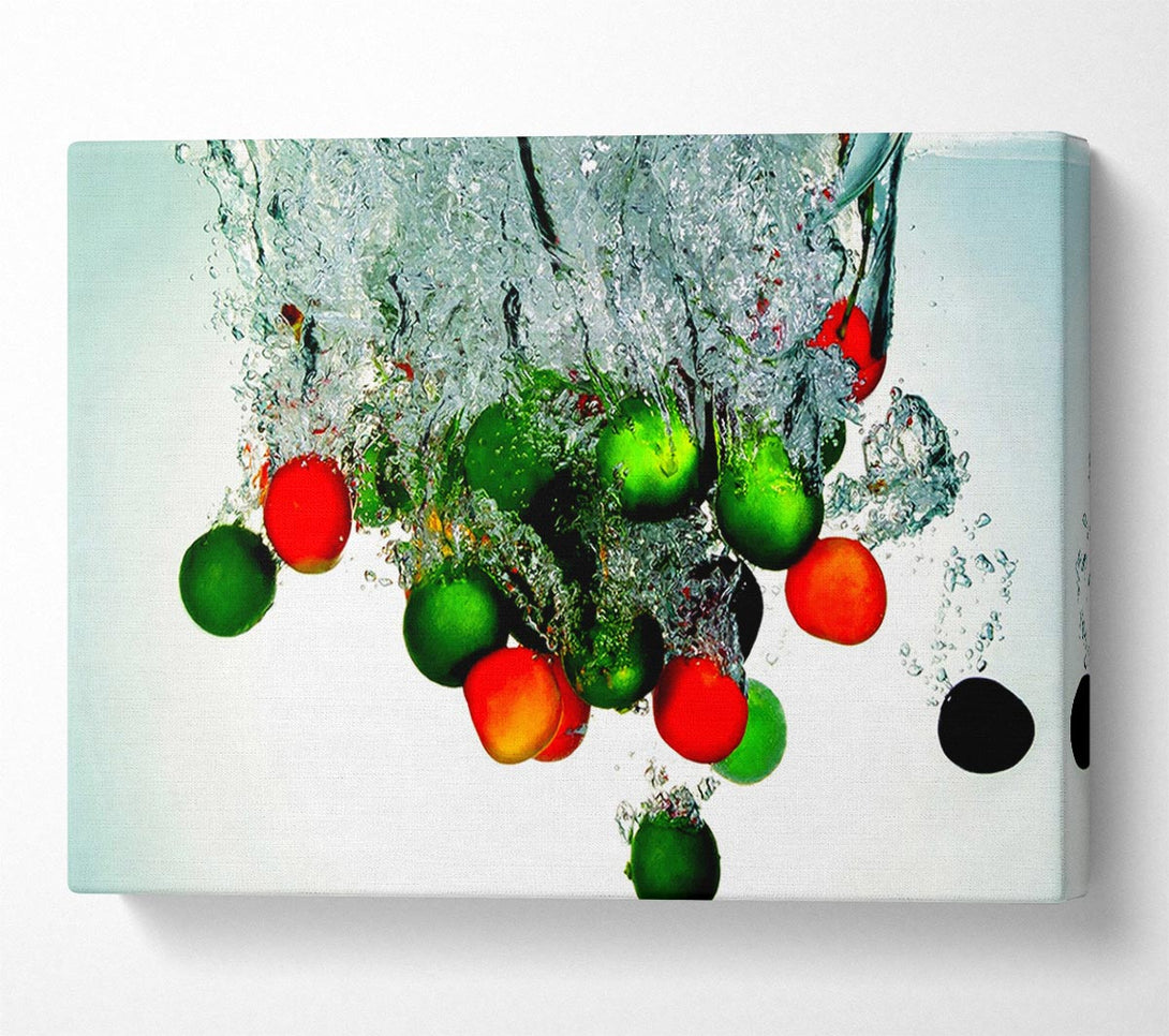  A Canvas Print of Water Splash Fruit Canvas Print