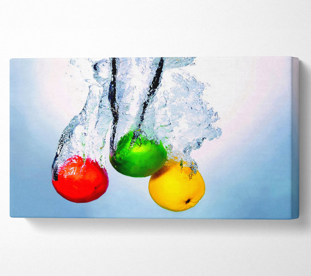  A Canvas Print of Fruit Trio Splash Canvas Print
